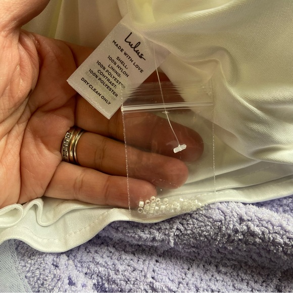 NWOT Lulus Blissfully Romantic White Tulle Off-the-Shoulder Maxi Dress - Picture 11 of 11